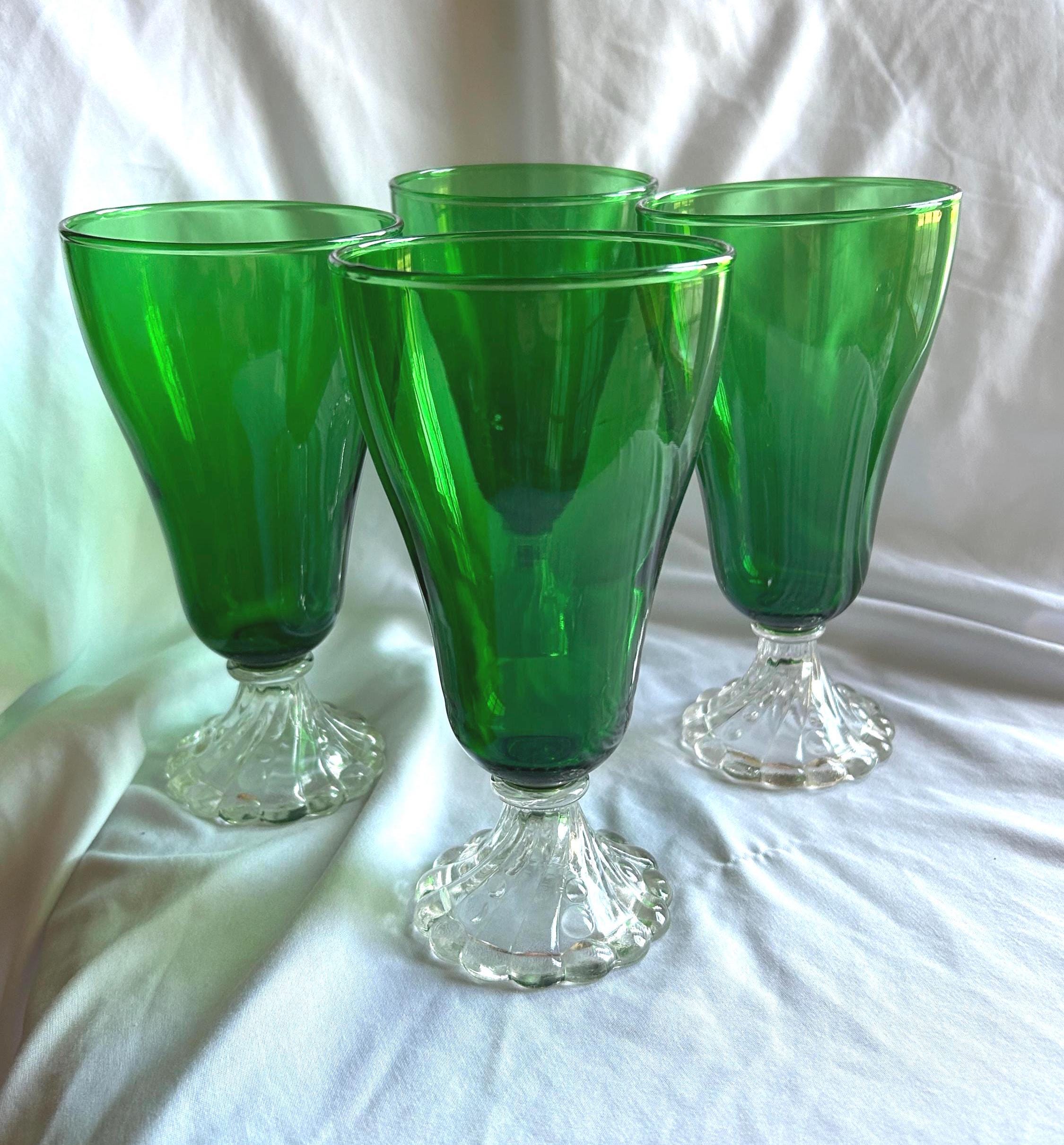 AnchorHocking ＊3点セット＊ ヴィンテージ ガラス器 Vintage Set of 3 Anchor Hocking Emerald Green Water Glasses - Etsy