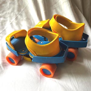 "Vintage FISHER PRICE Kinder Anfänger Rollschuhe - ""Grow With Me"" verstellbare Schlittschuhe."