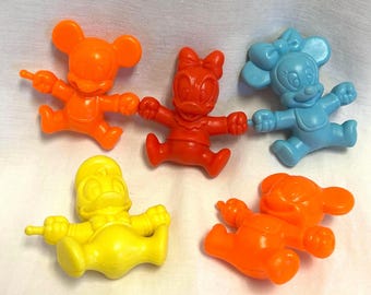 Brinquedos de encaixe vintage da Disney Mickey Mouse e seus amigos, de 1985