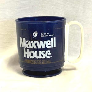 Vintage MAXWELL HOUSE Plastic Coffee Mug 1970&#39;s 1980&#39;s Good Condition Free Shipping