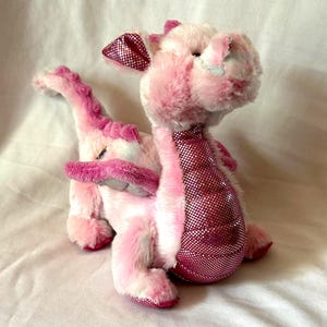 Vintage Ganz WEBKINZ Whimsy Pink Dragon Plush - HM156