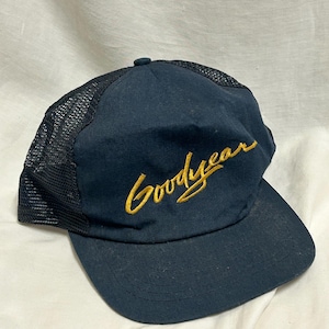 Vintage GOODYEAR Official Mechanics Mesh LOGO Baseball HAT adjustable Great Condition 1980&#39;s Free Shipping