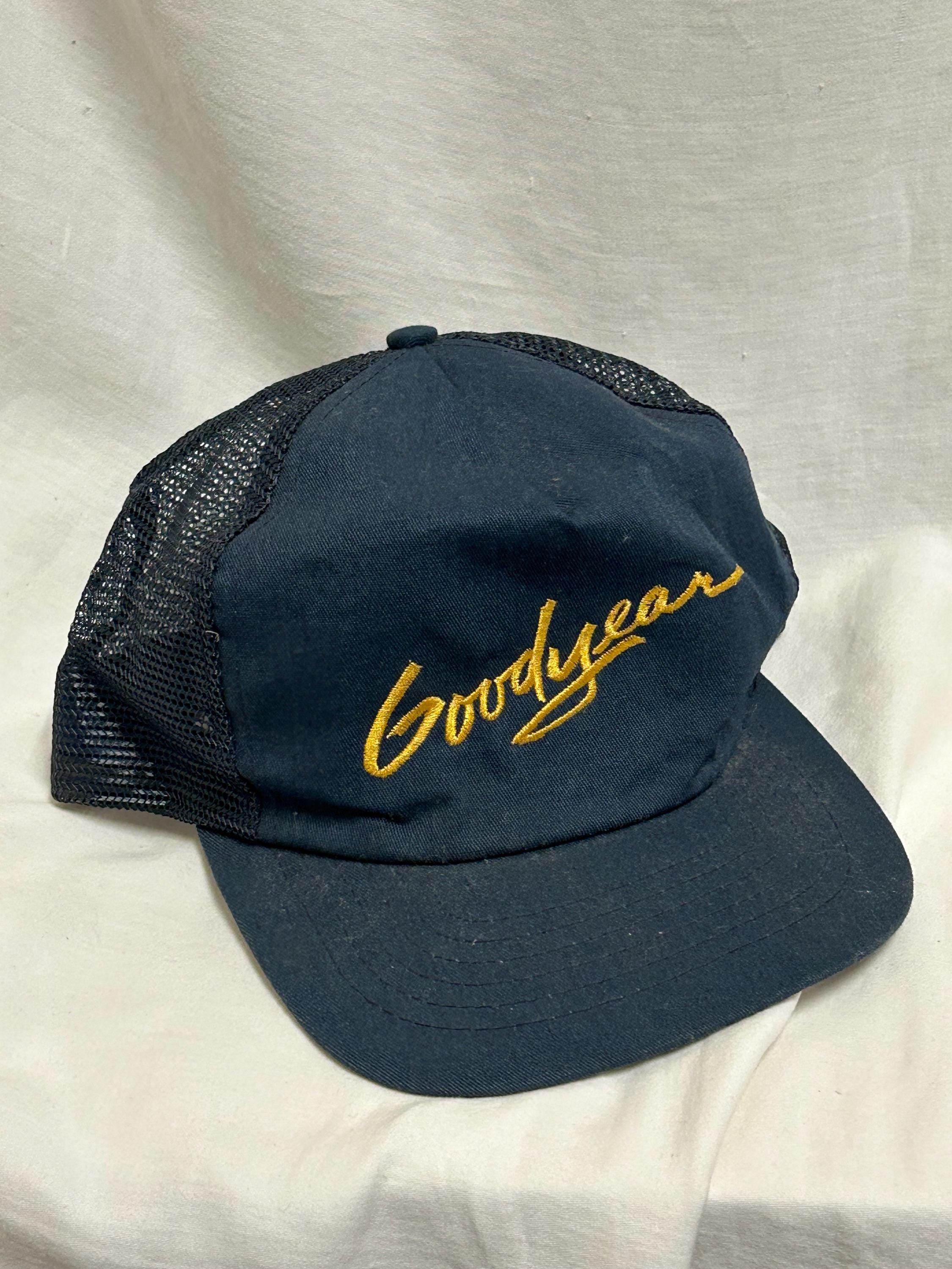 【タグ付きデッドストック 】80s-90s GOODYEAR CAP アメリカ製 Vintage Goodyear Tire Trucker Hat Cap Side Stripes