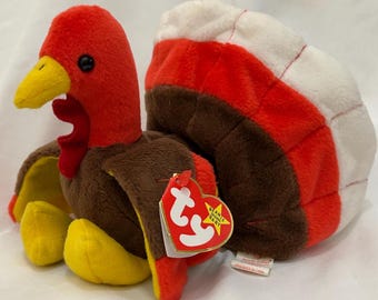 Vintage 1996 TY Beanie Baby Gobbles Turkey – Collectible Plush Toy with Tags