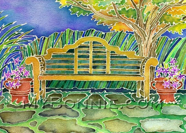 Chairs Dance Nature Sunrise GARDEN FLOWERS Note Cards American Greetings Artist Bonnie Gordon-Lucas New Greeting Cards