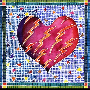 One HEART Can&#39;t RESIST. Wedding. Romantic Valentine. Unique LOVE Painting. Graphic Art. Batik. Decor. Bonnie Gordon-Lucas. My Bonnie Designs