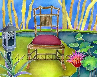 GARDEN. Note Cards. Greeting Cards. New. Chairs. FLOWERS. Nature. Dance. Sunrise. American Greetings Artist Bonnie Gordon-Lucas