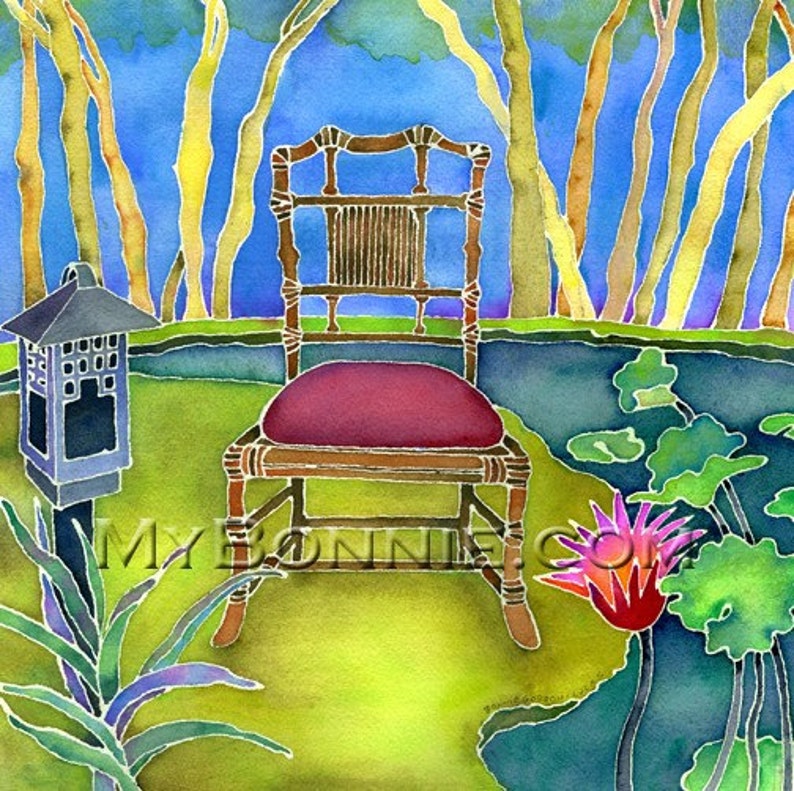 Chairs Dance Nature Sunrise GARDEN FLOWERS Note Cards American Greetings Artist Bonnie Gordon-Lucas New Greeting Cards