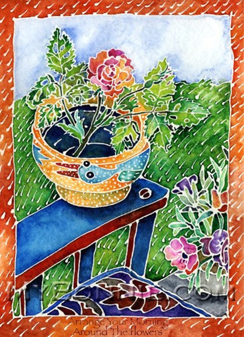 Chairs Dance Nature Sunrise GARDEN FLOWERS Note Cards American Greetings Artist Bonnie Gordon-Lucas New Greeting Cards