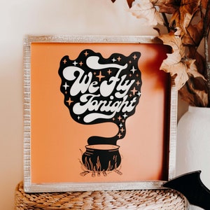 Witch halloween sign, Rustic Home Decor, Rustic Fall Decor, Vintage Fall Decor,  Retro Fall Signs, Farmhouse Fall Decor, Halloween Sign