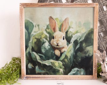 Easter Bunny Print Cute Easter Rabbit Neutral Spring Flower Easter Bunny & Carrot Nursery Wall Art Easter Printable Vintage Decor Rabbit Art