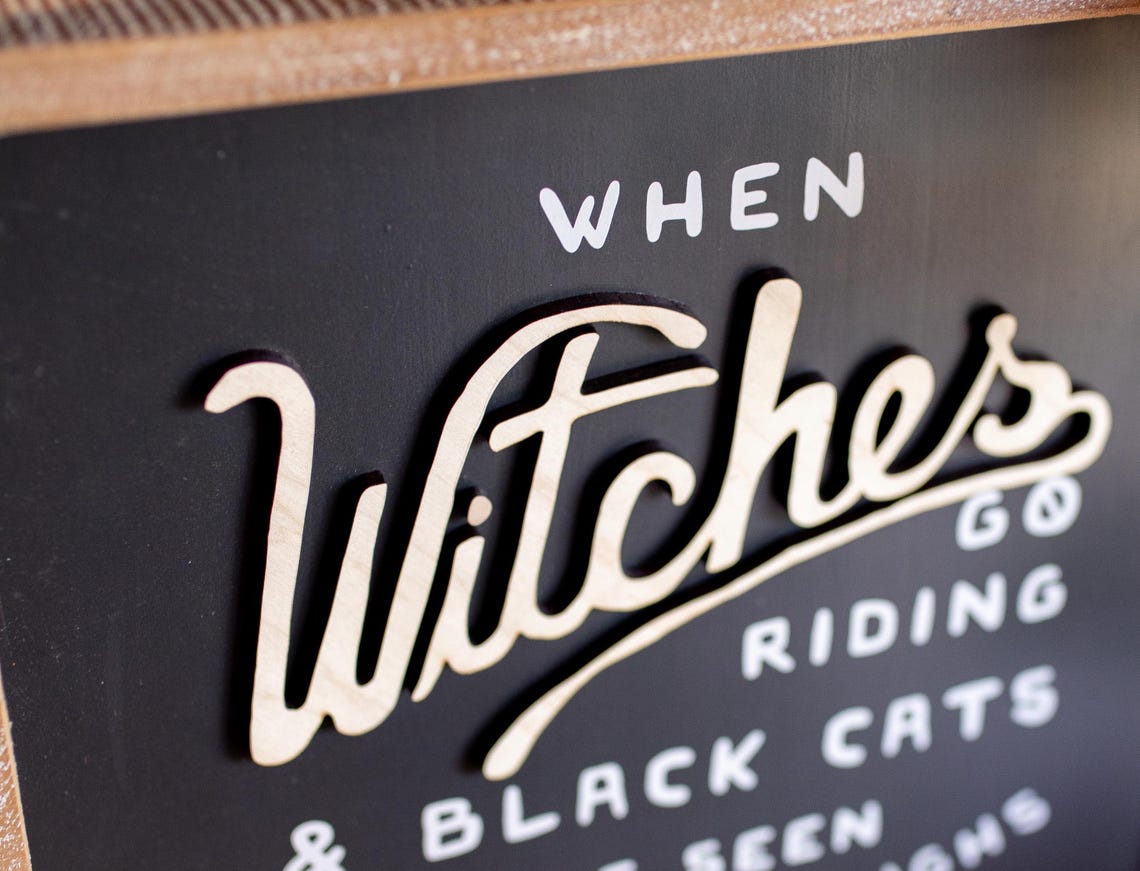 Halloween Decorations, Witchy Home Decor Fall Decor Wood Box Sign