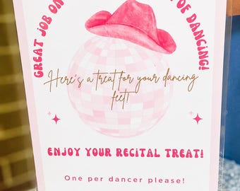 Disco Rodeo Recital Treat Station Sign