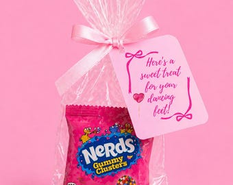 Here's a sweet treat for those dancing feet goodie bag tag