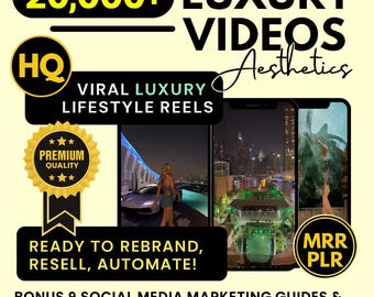 Luxury Video Aesthetics Bundle | 20,000+ Viral Lifestyle Reels | PLR + MRR Ready