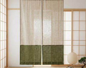 Tenda Noren personalizzata in lino al 100%, tenda da porta Noren, tenda giapponese in lino, tenda divisoria per stanza, tenda Noren lunga
