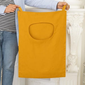 Linen laundry bag door hanging, Linen laundry bag over door,Linen laundry bag wall,Laundry hamper bag,Dirty clothes bag,Laundry bag washable