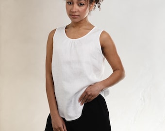 100% Linen tops women, Natural linen top, Linen sleeveless top women, Linen t shirt women, Linen summer tops for women, Loose linen blouse