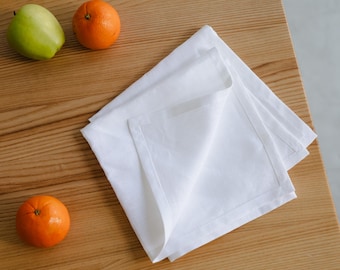 100% reine Leinenservietten, handgemachte Servietten, Leinenservietten-Set, Leinenservietten lose, natürliche Leinenservietten, Hochzeits-Leinenserviette, weiße Leinenserviette
