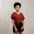 100% Linen Wrap Top Women,Linen v neck blouse top,Linen front tie top,Short sleeve linen top for women,Linen wrap blouse,Linen top plus size product logo