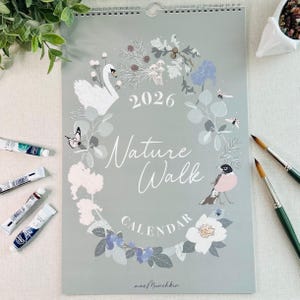 2026 Nature Walk Calendar: Illustrated Botanical & Animal Art, 11x16.5 in