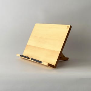 Personalized Pine Wood Book Stand - Lightweight & Adjustable Recipe and CookBook Holder