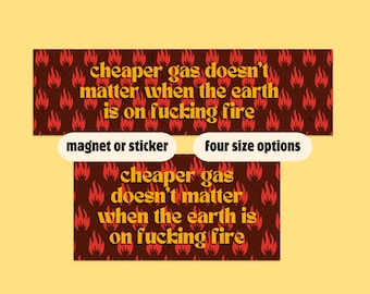 Klimaänderung Autoaufkleber: The Earth is On Fire, wasserfestes Vinyl