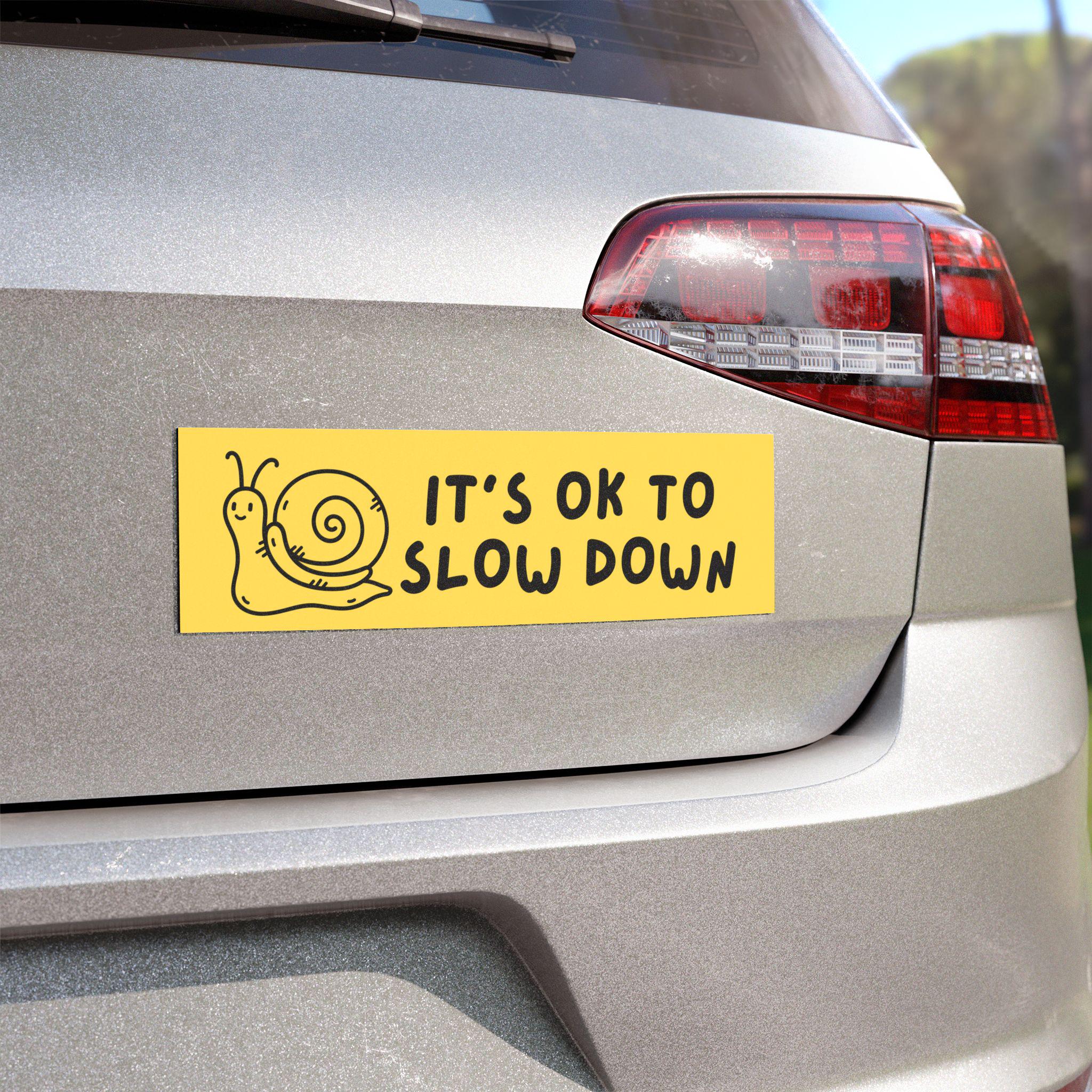Slow Down Bumper Sticker | Snail Car Decal | Slow and Steady Waterproof ...