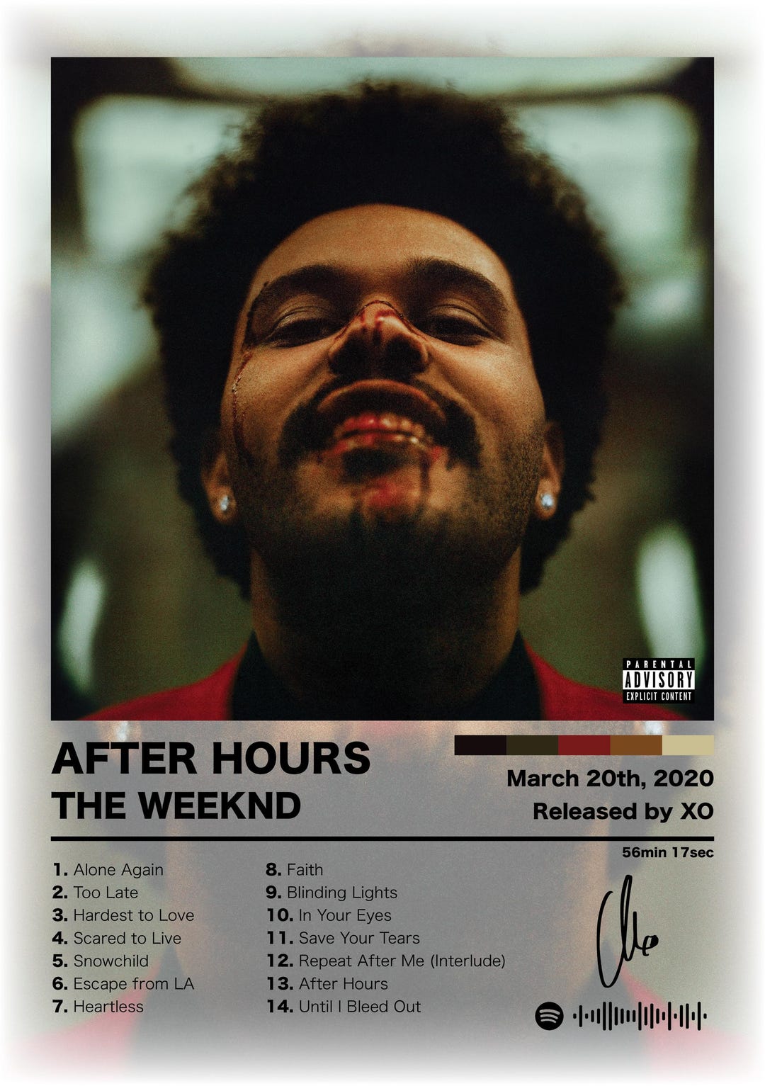 After Hours By The Weeknd Album Cover A2 Poster Etsy After Hours By The Weeknd Album Cover A2 Poster Etsy