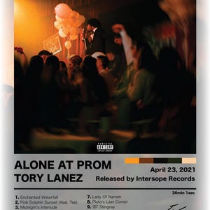 Alone At Prom de Tory Lanez / Póster de portada del álbum tamaño A2