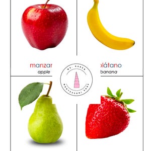 Fruits/Frutas - Montessori flashcards