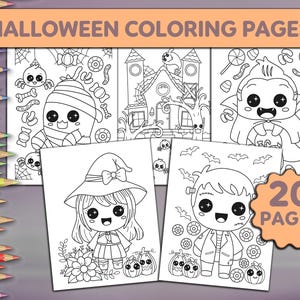 Printable Halloween Coloring Pages Pack - 20 Designs