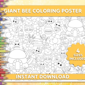 Bienen-Malposter/Bienen-Party-Dekoration für Kinder/Riesiges Malbanner