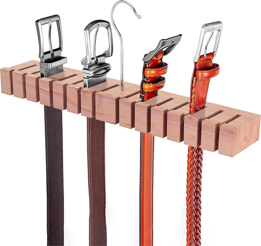 Houndsbay Block Belt Hanger 14 Belt Rack Closet Organizer Cedar - Etsy