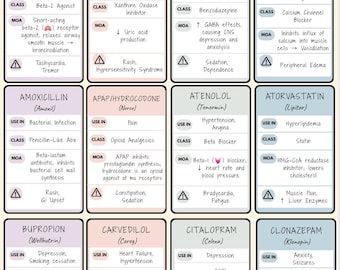 Top 50 Most Common Drugs Cheat Sheet | Pharmacy Study Guide | Quick Med Reference for Rotations & Exams