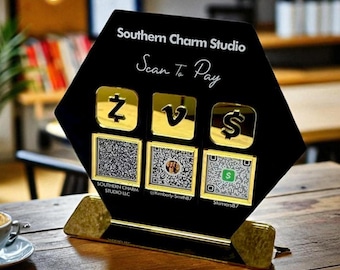 Custom Acrylic QR Code Sign: Scan to Pay, Social Media, Business Display