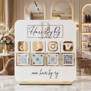 Personalisierbares Acryl QR Code Geschäftsschild, Social Media Display