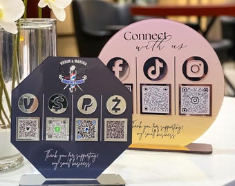 Custom Acrylic QR Code Sign, Business Payment & Social Media Display
