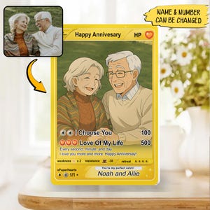 Cadeau d'anniversaire Pokémon personnalisé, bloc acrylique Pokémon personnalisé, cadeau photo Pokémon personnalisé, cadeaux pour les amoureux de Pokémon, insert de portefeuille pour couple