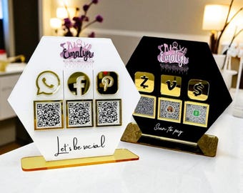 Custom Acrylic QR Code Sign: Social Media Display