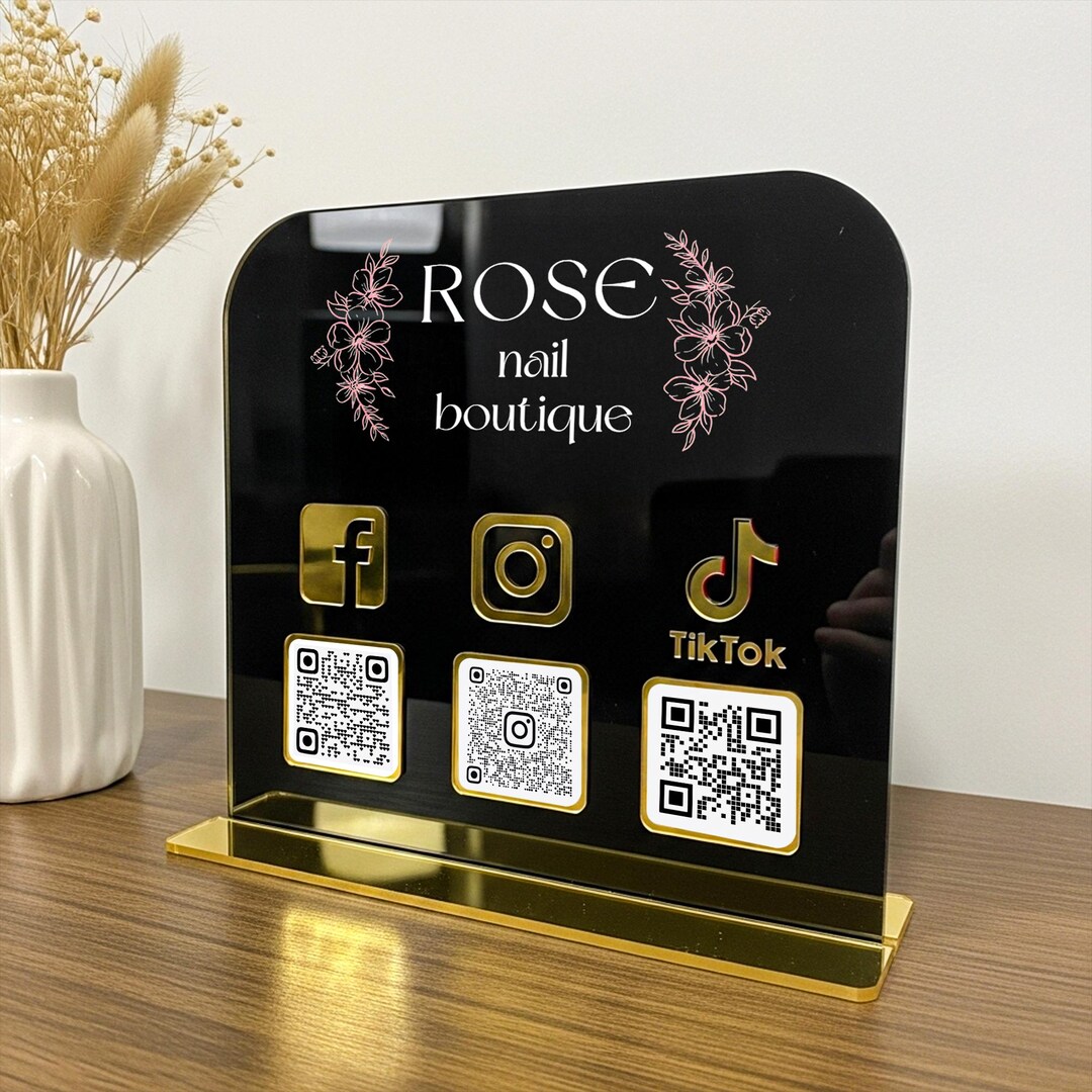 Custom Acrylic QR Code Sign: Scan to Pay, Social Media, Small Business ...