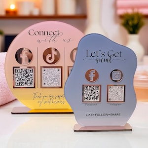 Custom Acrylic QR Code Business Sign | Multi-Code Payment Display