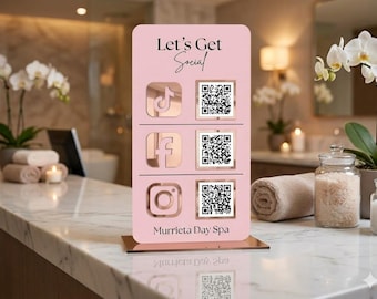 Acrylic QR Code Display Sign: Social Media, Google Review, Scan to Pay
