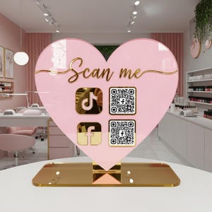 Letrero de código QR acrílico personalizado: Redes sociales, escanear para pagar