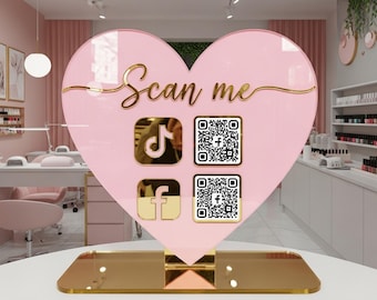 Aangepast acryl QR-codebord, scannen om te betalen, sociale media
