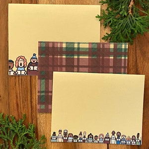 Weihnachten / Feiertage / Winter Card Bundle - Kartenset mit Sternsinger singen und kariertes Muster