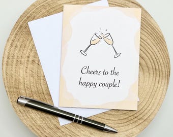 Wedding Card - Cheers to the Happy Couple - Champagne