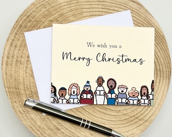 Christmas Caroller Card - We Wish You a Merry Christmas