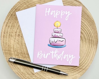Birthday Cake Card - Pink