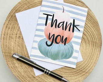Pumpkin Thank You Card - Autumn / Fall / Thanksgiving